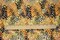 Yellow-Brown-Orange Abstract Cheetah Pattern Printed Linen Twill Fabric By the Yard
